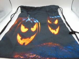 Halloween Backpack Drawstring Bag, Creepy Jack-O-Lanterns, Pumpkins, Treat Bag